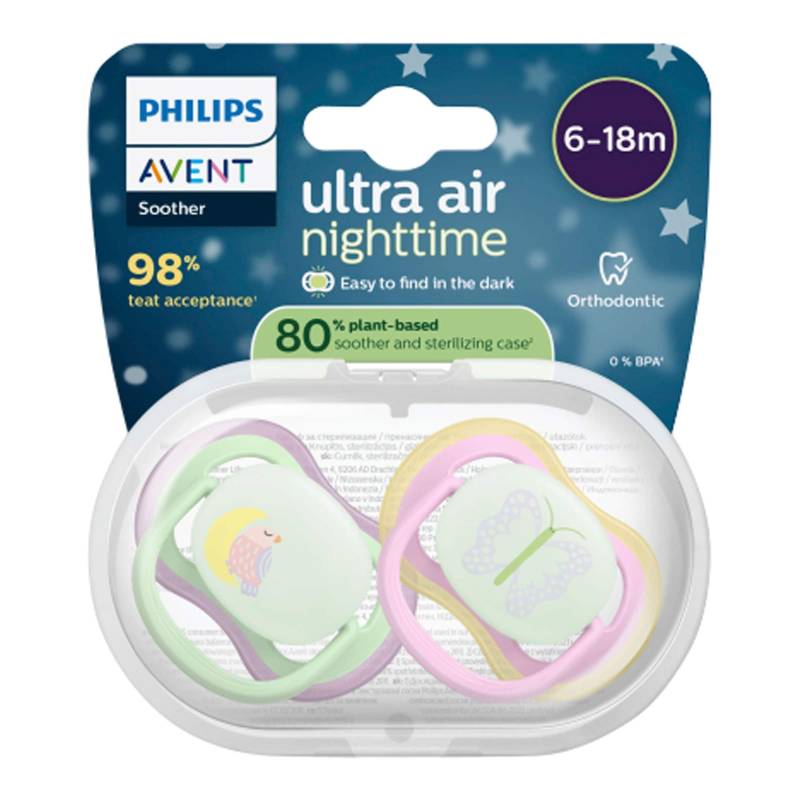 Philips Avent 2er-Pack Schnuller ultra air Nighttime, 6-18M von Philips Avent