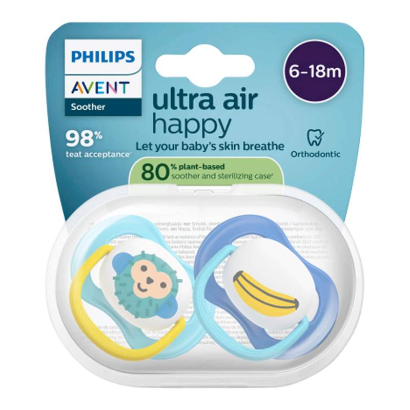 Philips Avent 2er-Pack Schnuller ultra air happy, 6-18M von Philips Avent