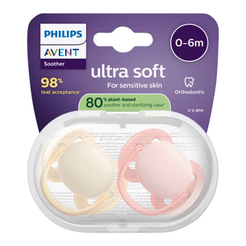 Philips Avent 2er-Pack Schnuller ultra soft, 0-6M von Philips Avent