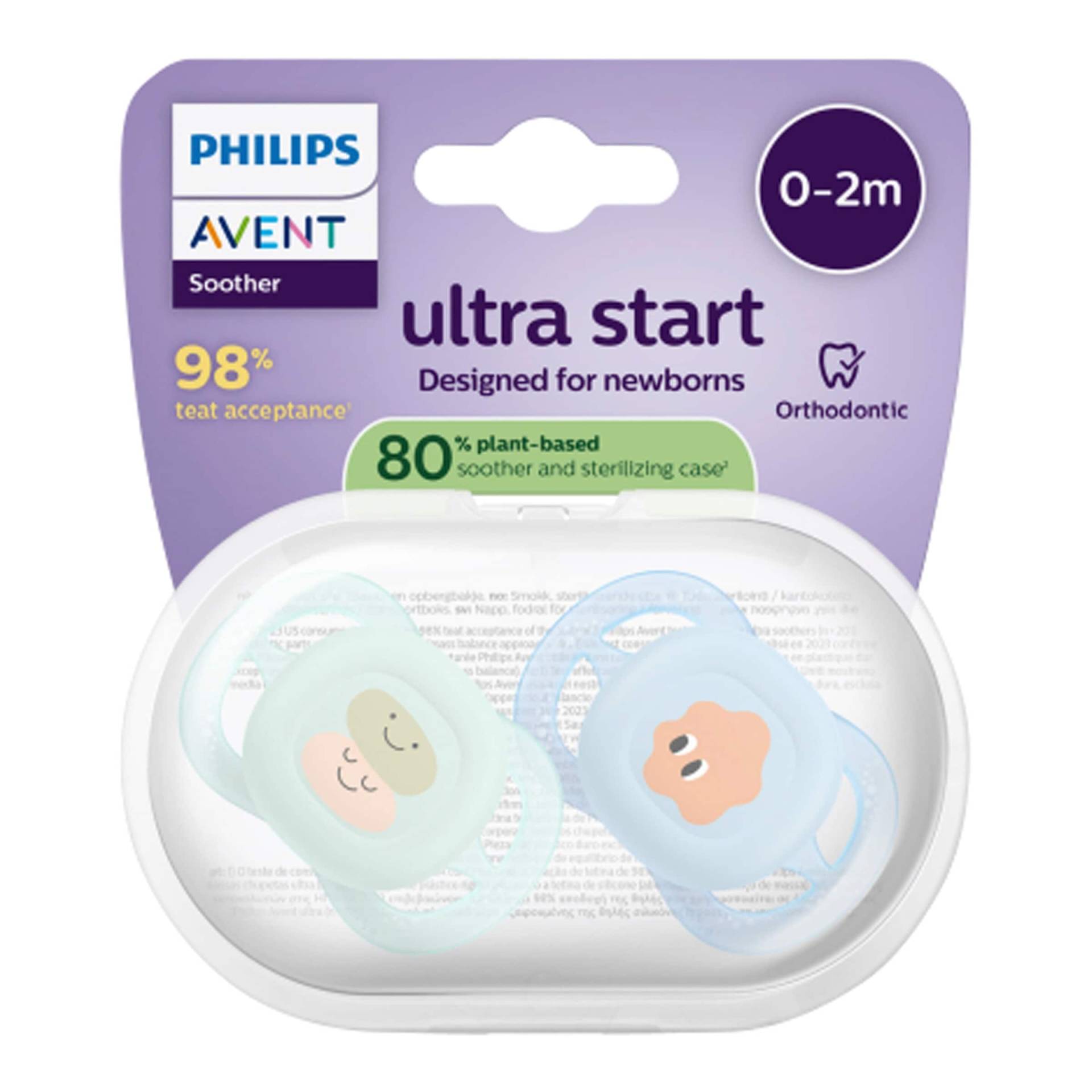 Philips Avent 2er-Pack Schnuller ultra start, 0-2M von Philips Avent