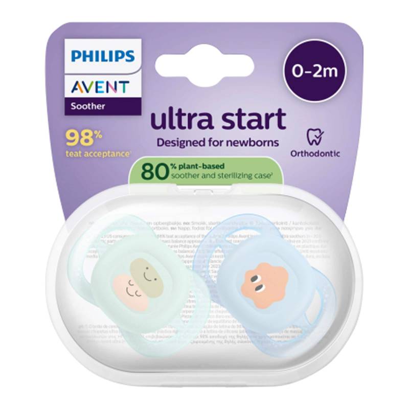 Philips Avent 2er-Pack Schnuller ultra start, 0-2M von Philips Avent