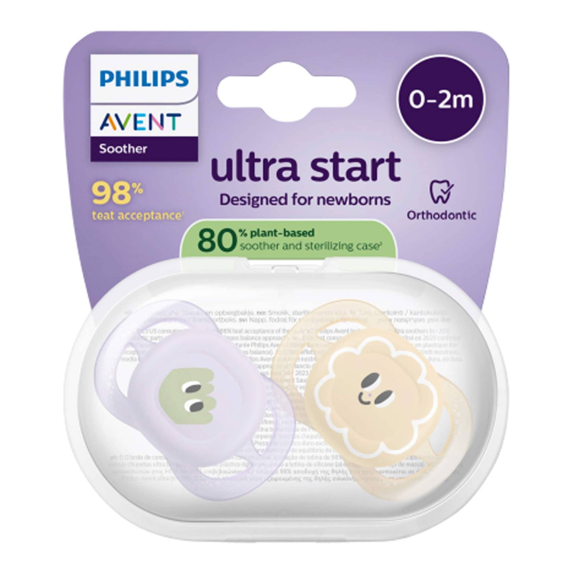Philips Avent 2er-Pack Schnuller ultra start, 0-2M von Philips Avent