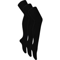 3 Paar Damen-Bambus-Strumpfhosen | Sock Snob | Weiche einfarbige blickdichte Strumpfhosen | Warme schwarze Strumpfhosen - Schwarz