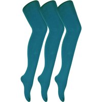 3 Paar Multipack Damen farbige undurchsichtige 80 Denier Strumpfhosen | Sock Snob | Plain Block Farbe Strumpfhosen - Teal 3 Paar Multipack Damen farbige undurchsichtige 80 Denier Strumpfhosen | Sock Snob | Plain Block Farbe Strumpfhosen - Teal