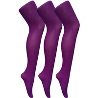 3 Paar Multipack Damen farbige undurchsichtige 80 Denier Strumpfhosen | Sock Snob | einfarbige Blockfarbe Strumpfhosen - Imperial Purple 3 Paar Multipack Damen farbige undurchsichtige 80 Denier Strumpfhosen | Sock Snob | einfarbige Blockfarbe Strumpfhosen - Imperial Purple