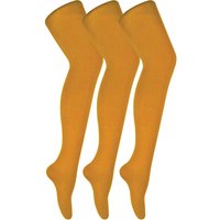 3 Paar Multipack Damen farbige undurchsichtige 80 Denier Strumpfhosen | Sock Snob | einfarbige Blockfarbe Strumpfhosen - Senf