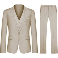 3-teiliger formeller Anzug mit einem Knopf, beige