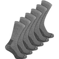 6 Paar Multipack Mens Wolle Socken | Atmungsaktiv Crew Wandern Socken - schwarz