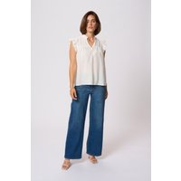 Ärmellose Bluse Regular fit Chalk white