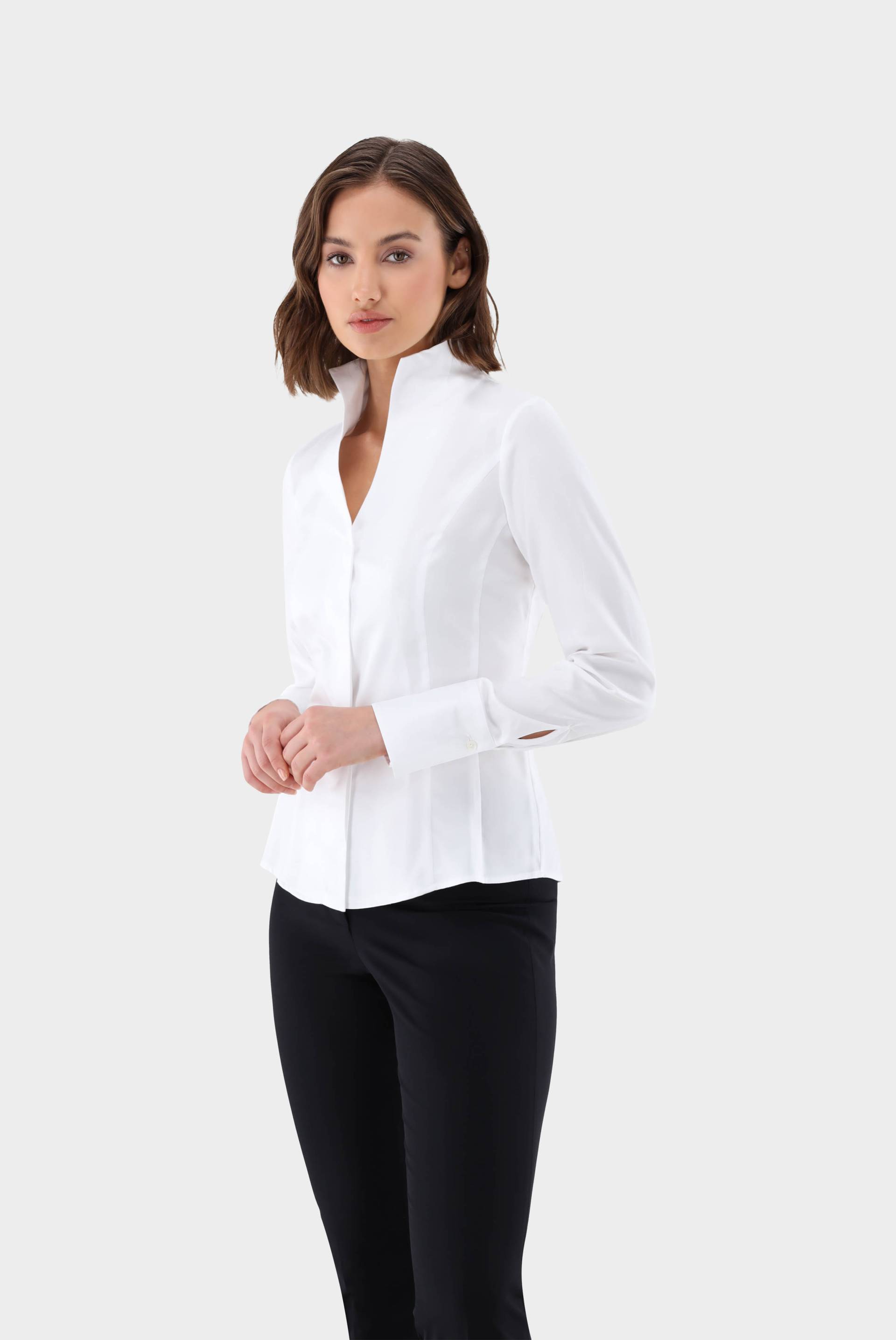 Twill Kelchkragenbluse Twill Kelchkragenbluse von van Laack