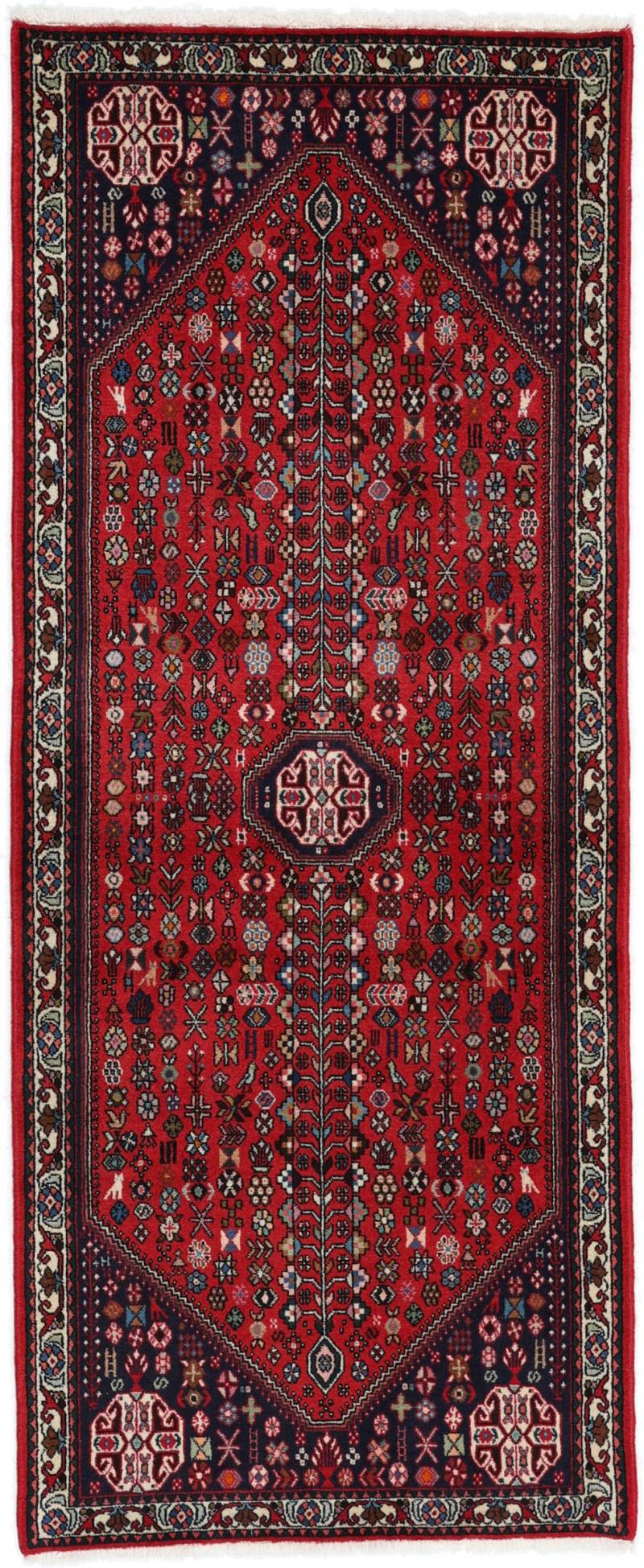 Abadeh Perserteppich 80x200 Grau (Iran) Handgeknüpft