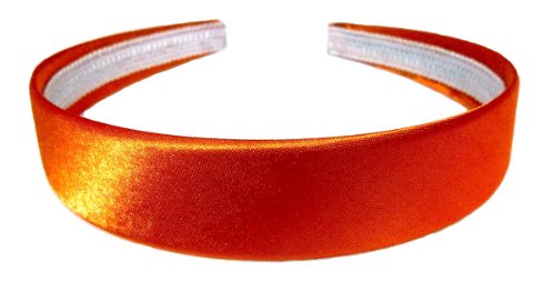 Aliceband Haarreif, leuchtende Farbem Satin, 2,5 cm breit Gr. 25mm max width, Orange von Mias Accessories