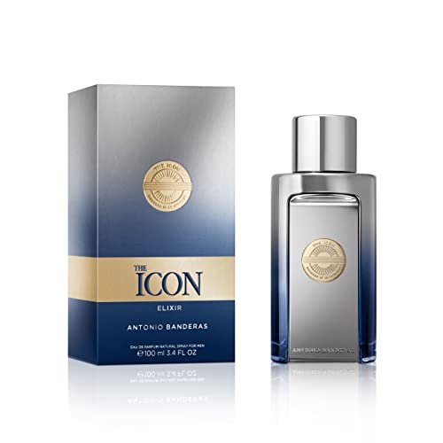 Banderas The Icon Elixir Eau de Parfum für Herren – Langanhaltend – Frischer, eleganter und sexy Duft – Würzige Mandarine und holzige Noten – Ideal für besondere Anlässe – 100 ml von Banderas