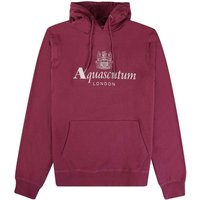 Aquascutum Herren Aktive Big Logo Kapuzenpullover (Bordeauxrot)