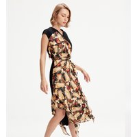 Asymmetrisches Kleid mit grafischem Druck