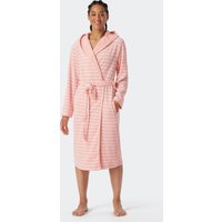 Bademantel Leichtfrottee rosé gestreift - Feather Terry XL von Schiesser