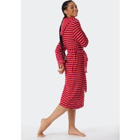 Bademantel Leichtfrottee rot gestreift - Feather Terry M von Schiesser