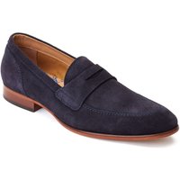 Base London Bruno Herren Mokassins aus Leder in Marineblau