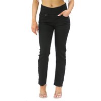 Bauchfreie Jeans mit elastischer Taille für Damen in Schwarz