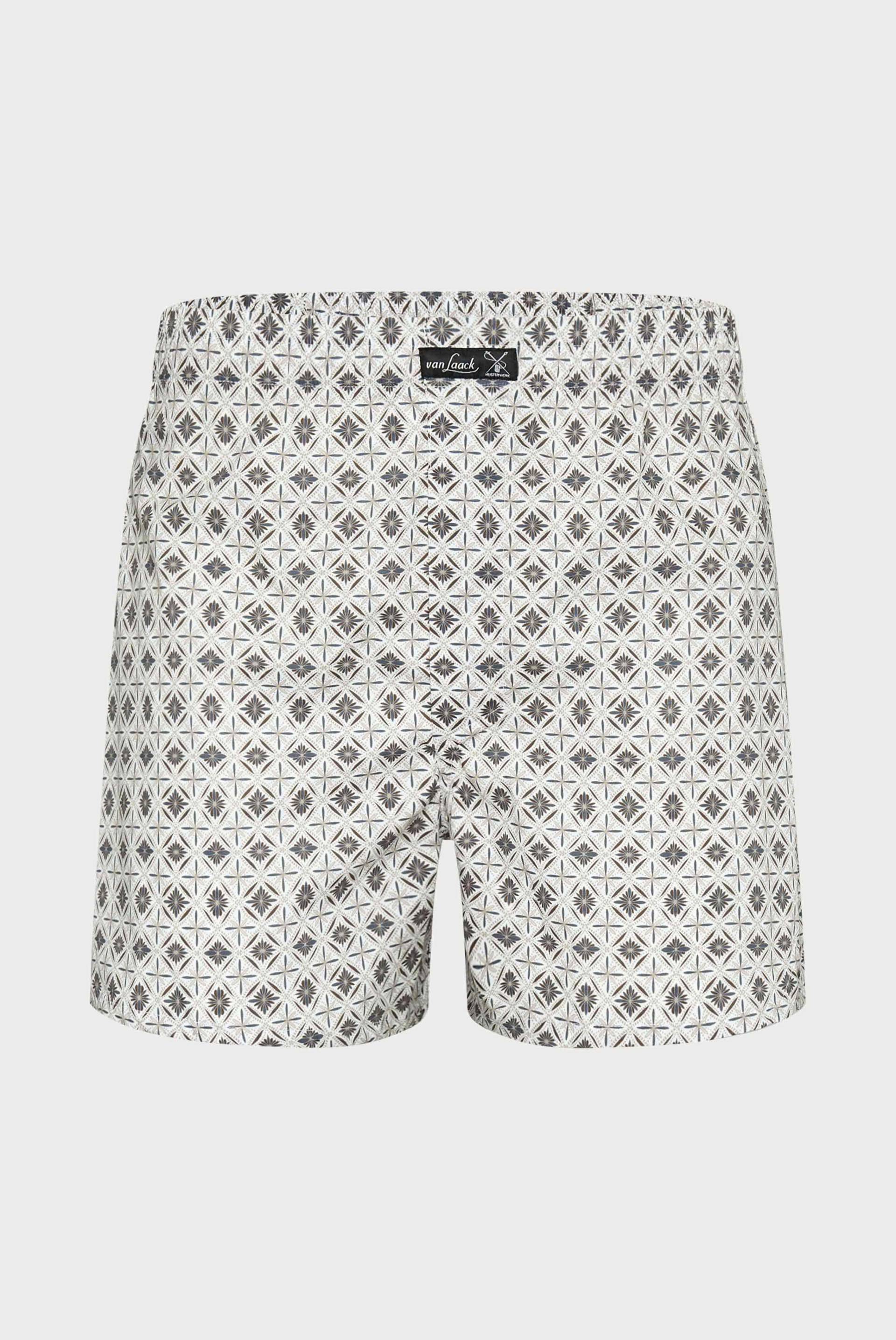 Baumwollpopeline Boxershorts mit Medaillon Print Beige von van Laack