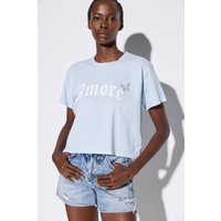 Bedrucktes Crop-T-Shirt