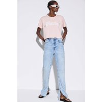 Bedrucktes Crop-T-Shirt