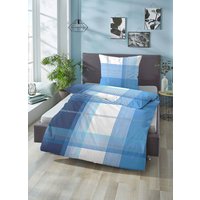 Bettwäsche-Garnitur Made in Germany, Blau, Grösse 112 (80x80 cm + 135x200 cm), Linon