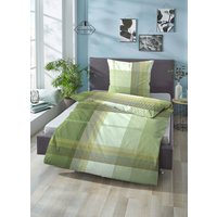 Bettwäsche-Garnitur Made in Germany, Grün, Grösse 115 (80x80 cm + 155x220 cm), Linon