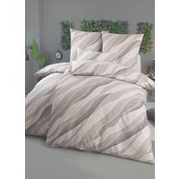 Bettwäsche-Garnitur in Flanell-Qualität, Braun, Grösse 115 (80/80 cm + 155/220 cm)