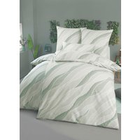 Bettwäsche-Garnitur in Flanell-Qualität, Grün, Grösse 115 (80/80 cm + 155/220 cm)