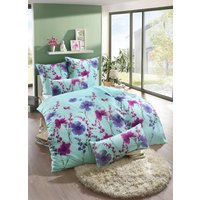 Bettwäsche-Garnitur in Mikrofaser-Qualität, Mint, Grösse 111 (40/80 cm + 135/200 cm)