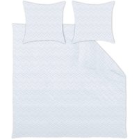 Bettwäsche-Garnitur in bügelleichter Qualität, Weiss, Grösse 200 (Deckenbezug, 200/200 cm), Mako-Brokat-Damast