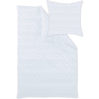 Bettwäsche-Garnitur in bügelleichter Qualität, Weiss, Grösse 214 (Deckenbezug, 155/200 cm), Mako-Brokat-Damast