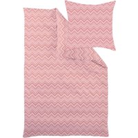 Bettwäsche-Garnitur in bügelleichter Qualität, Rubin, Grösse 215 (Deckenbezug, 155/220 cm), Mako-Brokat-Damast