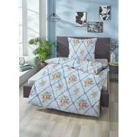 Bettwäsche-Garnitur in kuschelweicher Qualität, Blau, Grösse 112 (80/80 cm + 135/200 cm), Linon