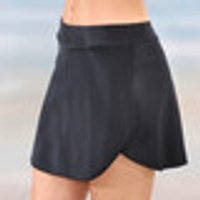 Bikinihose mit Röckchen in Wickeloptik Schwarz Grösse 48 schwarz Gr. 48 Damen