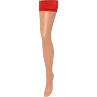 Bluebella Halterlose Strümpfe Ohne Muster/Einfacher Besatz Oben Sheer/Rot - Einheitsgröße