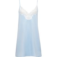 Bluebella Isabella Luxus-Satin kurzes Negligé Eiswasserblau/Weiß - Größe 44