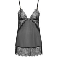 Bluebella Peony Set Aus Kurzem Negligé Und Tanga  Schwarz - Größe 42