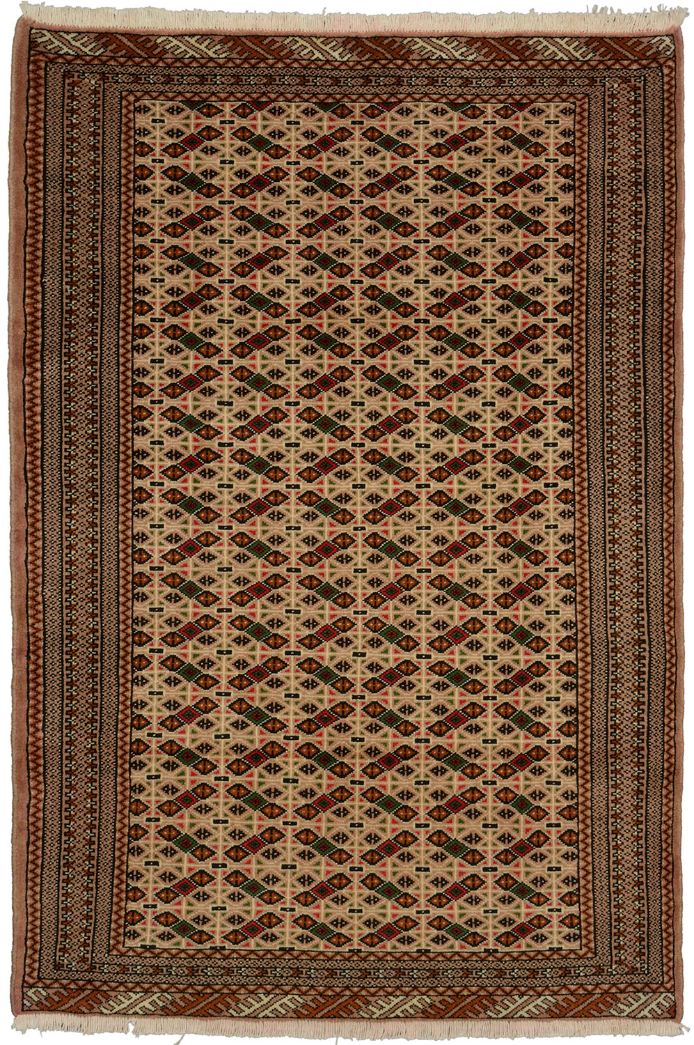 Buchara Teppich 120x190 Weiss (Pakistan) Handgeknüpft