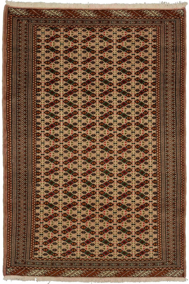 Buchara Teppich 120x190 Weiss (Pakistan) Handgeknüpft