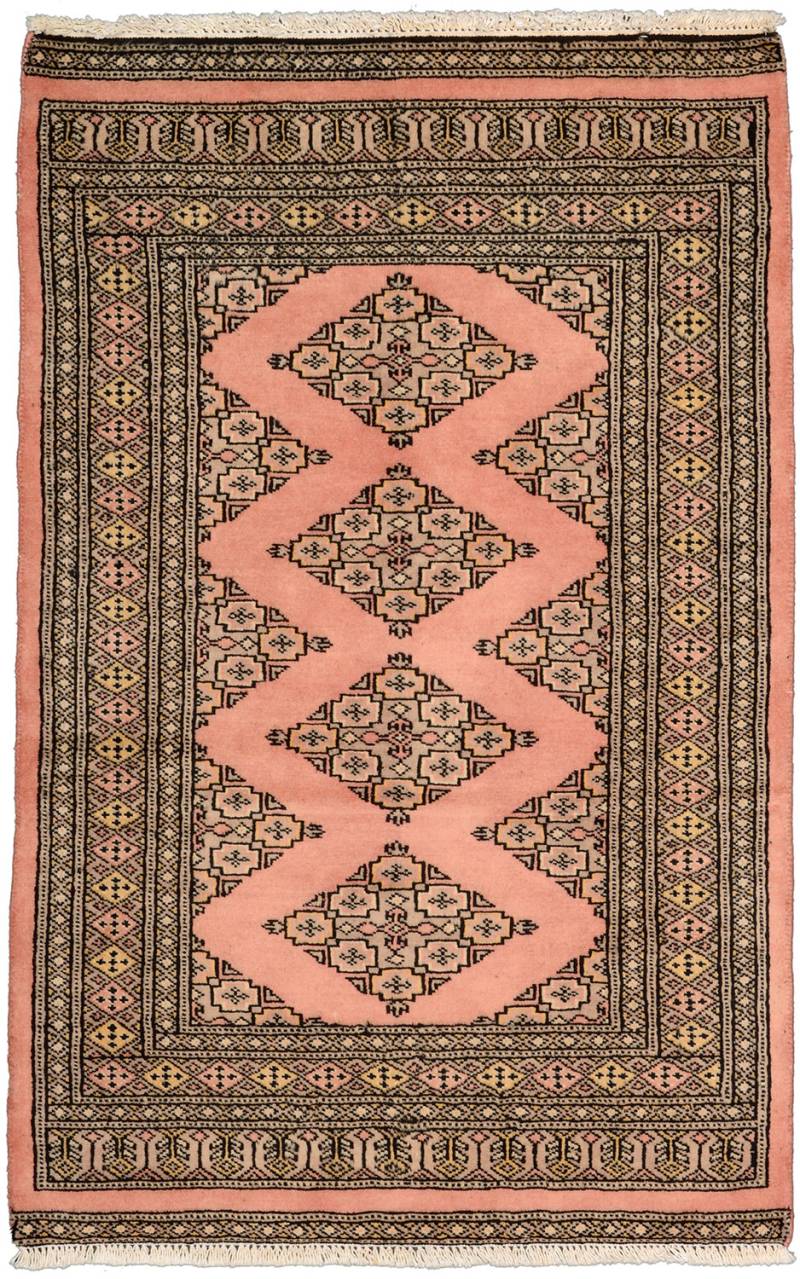 Buchara Teppich 80x120 Weiss (Pakistan) Handgeknüpft