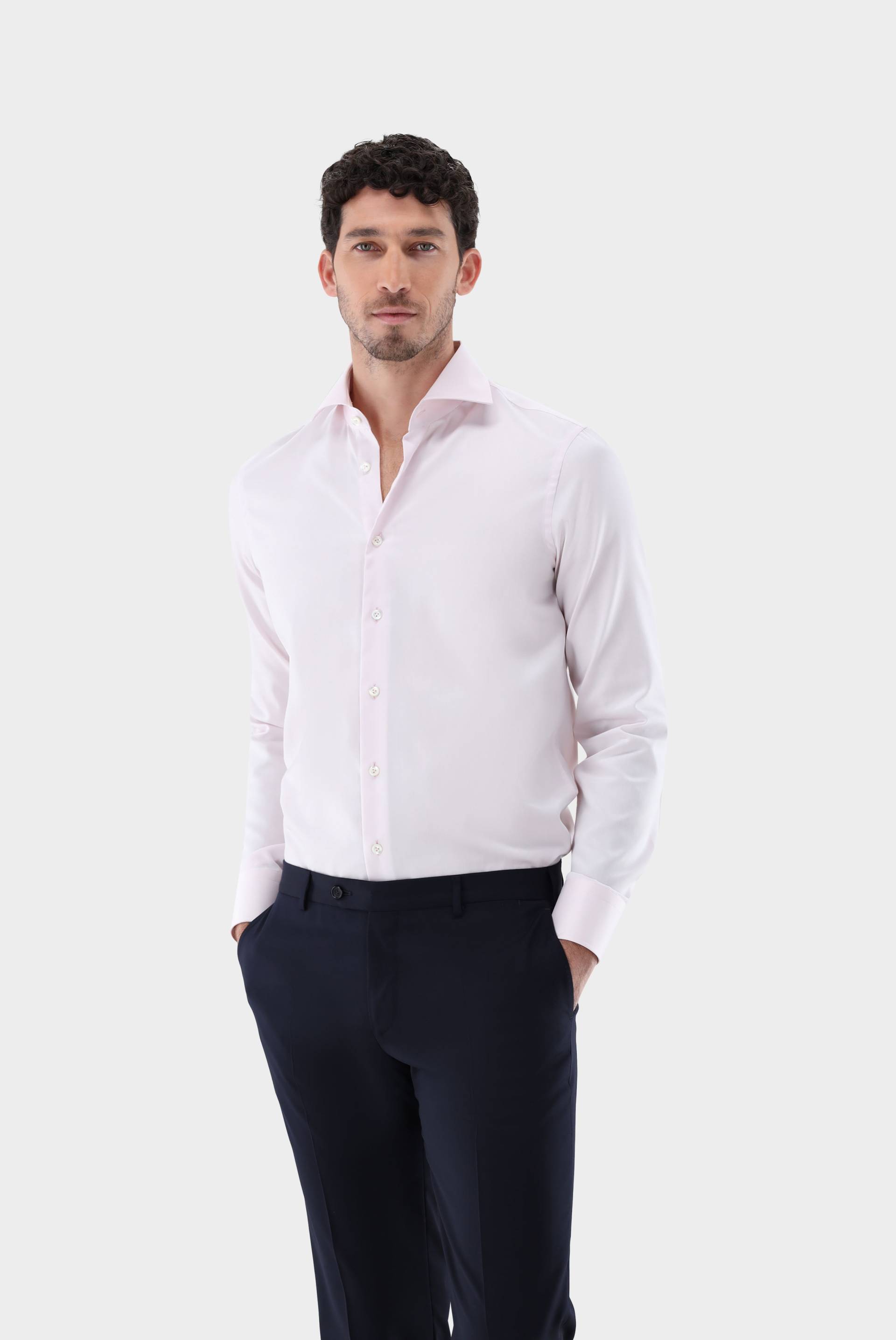 Bügelfreies Twill Hemd Slim Fit Rosa von van Laack