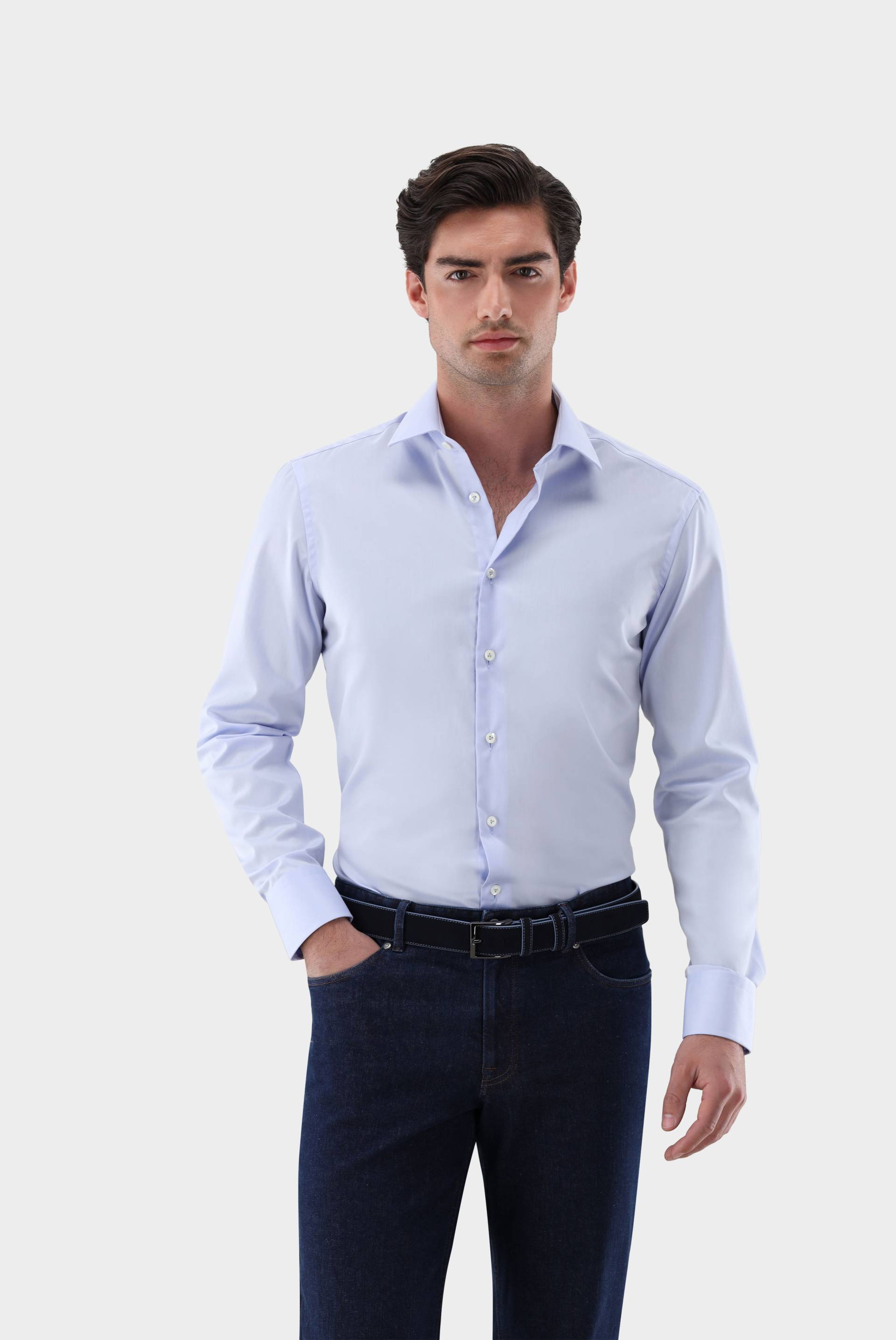 Bügelfreies Twill Hemd Tailor Fit Hellblau von van Laack