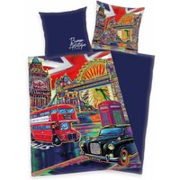 Bureau-Artistique "London" Satin Bettwäsche Set 135 x 200 cm + 80 x 80 cm 4707403039026