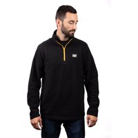 Caterpillar Cat Mikrofließ Quarter Zip Polyester Herren Schwarz Sweatshirt