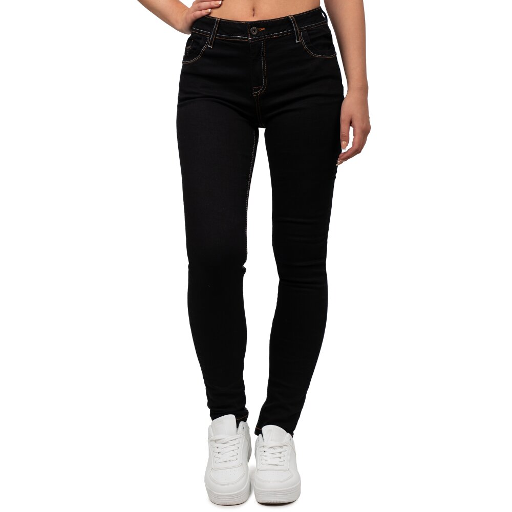 Cipo & Baxx slim fit Jeans Damen Stonewashed WD443 Blue W29/L32
