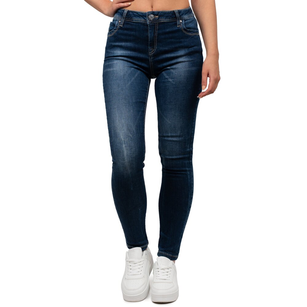 Cipo & Baxx slim fit Jeans Damen Stonewashed WD443 Blue W32/L32
