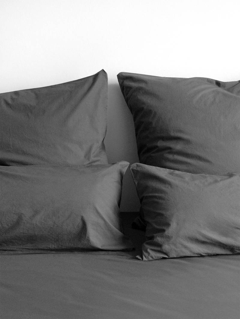 erlich textil Cotton Select Spannbettlaken für Unisex aus Baumwolle (in Umstellung) in dunkelgrau von erlich textil