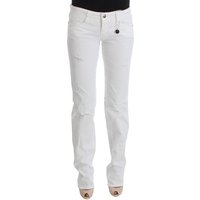 Costume National Damen Weiße Baumwoll Slim Fit Denim Bootcut Jeans